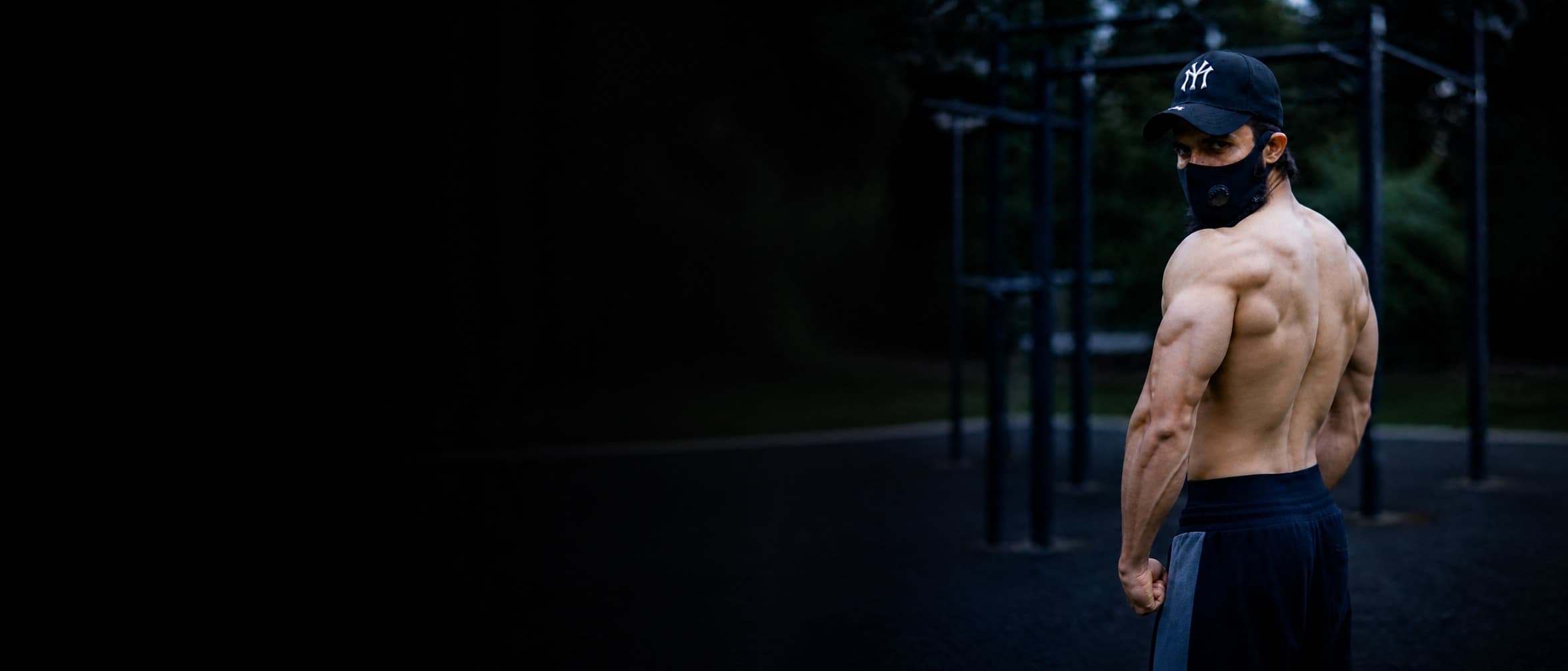 Athletic Wolf coach at outdoor training park